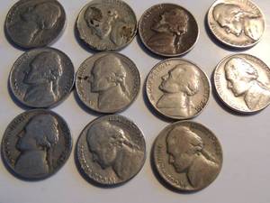 lot 156 image: Washington Nickels 1940 x 4, 1941 x 4, 1952 x 2, 1953, 1943, 1961, 1963 QTY. 11