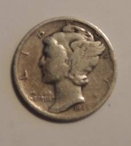 lot 170 image: Mercury Dime 1945