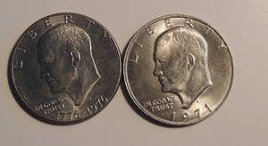 lot 171 image: Eisenhower Dollars 1971, 1776-1976