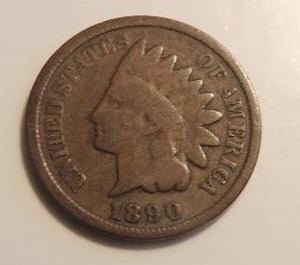 lot 173 image: Indian head penny 1890