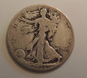 lot 3 image: 1939 WALKING LIBERTY HALF  DOLLAR