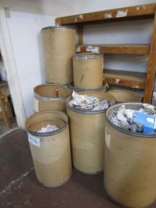 lot 40 image: BARRELS OF PACKING AND SHIPPING SUPPLIES