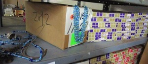 lot 119 image: JEWELRY, NEW NECKLACES IN PACKAGING, LARGE AMOUNT OF HAND PAINTED BIRDS IN BOXES.&nbsp