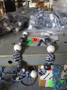 lot 99 image: BEADED NECKLACES AND BOXES OF HAND PAINTED BIRDS