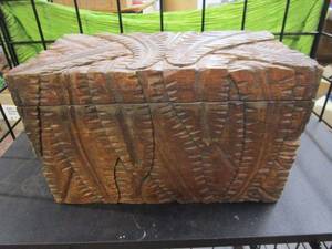 lot 163 image: HAND CARVED CHEST, MADE IN INDIA