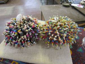 lot 340 image: HAND MADE BEADED CLAY TRINKET BOXES. SOME DAMAGE, SEE PICTURES.&nbsp