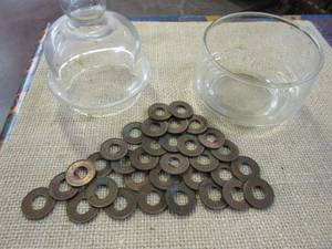 lot 345 image: VINTAGE INDIA 1 PICE COINS WITH DATES 1945-1948 AND UNIQUE GLASS JAR.