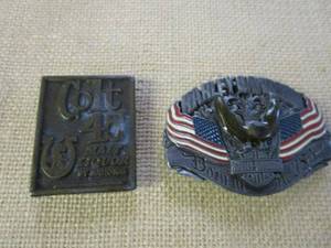 lot 393 image: HARLEY DAVIDSON BELT BUCKLE, COLT 45 BELT BUCKLE