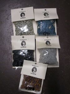lot 234 image: LOT OF GLASS BEADS NEW IN PACKAGE, MAHARANI LABELED, HAND MADE IN INDIA