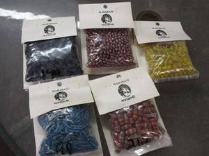 lot 240 image: LOT OF GLASS BEADS NEW IN PACKAGE, MAHARANI LABELED, HAND MADE IN INDIA