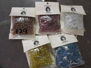 lot 272 image: LOT OF GLASS BEADS NEW IN PACKAGE, MAHARANI LABELED, HAND MADE IN INDIA