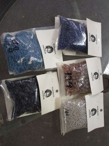 lot 273 image: LOT OF GLASS BEADS NEW IN PACKAGE, MAHARANI LABELED, HAND MADE IN INDIA