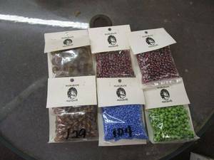 lot 281 image: LOT OF GLASS BEADS NEW IN PACKAGE, MAHARANI LABELED, HAND MADE IN INDIA