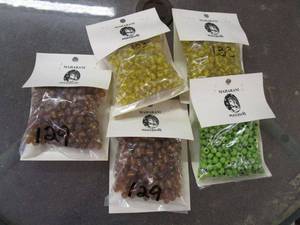 lot 283 image: LOT OF GLASS BEADS NEW IN PACKAGE, MAHARANI LABELED, HAND MADE IN INDIA