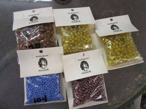 lot 285 image: LOT OF GLASS BEADS NEW IN PACKAGE, MAHARANI LABELED, HAND MADE IN INDIA
