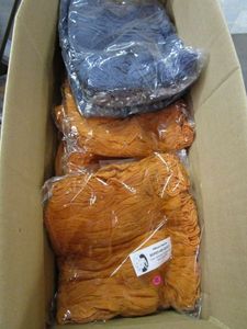 lot 300 image: LOT OF ORANGE AND BLUE BOHO STYLE SCARVES NEW IN PACKAGING