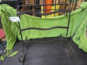 lot 322 image: BLACK METAL JEWELRY STAND . HOLDS EARRINGS, BRACELETS, NECKLACES..