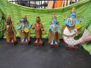 lot 326 image: HAND MADE FIGURES FROM CHINA INCLUDING A GENIE LIKE FIGURE WITH PINK FISH TAIL