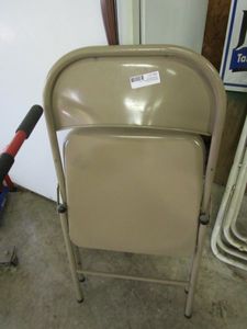 lot 56 image: 3 DIFFERENT FOLDING CHAIRS, METAL &amp FABRIC