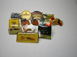lot 112 image: COLLECTABLE PINS, FT WORTH, MILITARY, TX, GMC