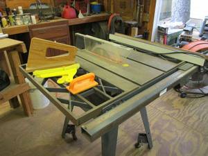 lot 241 image: TABLE SAW ON STAND WITH BLADE, PUSH BLOCKS &amp PUSH STICKS