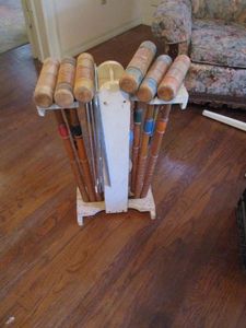lot 85 image: VINTAGE CROQUET SET