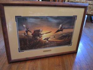 lot 232 image: FRAMED ARTWORK EVENING SURPRISE BY TERRY REDLIN