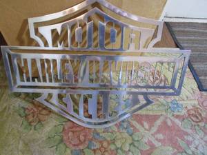 lot 249 image: METAL CUTOUT HARLEY DAVIDSON MOTORCYCLES SIGN, MEASUREMENTS IN PICS