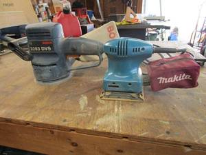lot 330 image: FINISHING SANDER, ORBITAL SANDER, SQUARE SANDER, BOSCH &amp MAKITA