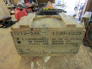 lot 334 image: MILITARY CRATE FOR MORTAR CARTRIDGES, EMPTY