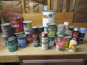 lot 275 image: VARIETY OF PAINTS, SEALERS, BRAKE FLUID, BRUSHES, SCREWS, NAILS