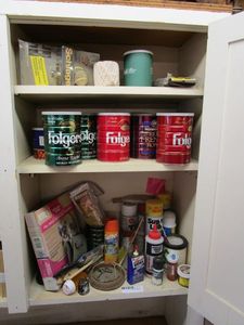 lot 315 image: ENTIRE CONTENTS OF CABINET, DEAD BOLT, TWILE, SCREWS, &amp MORE