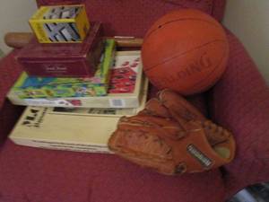 lot 234 image: BASKETBALL, BASEBALL GLOVE, BAT, BOARD GAMES, PUZZLES