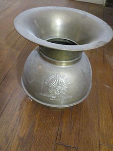 lot 292 image: ANTIQUE REDSKIN BRAND CHEWING TABACCOO CUT PLUG SPIT CAN (WASNT USED FOR INTENDED USE)