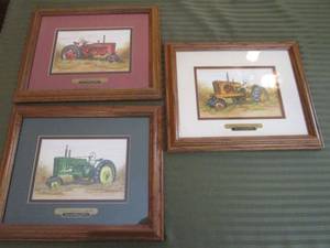 lot 362 image: 3 AMERICAN MEMORY TRACTOR PRINTS, FRAMED