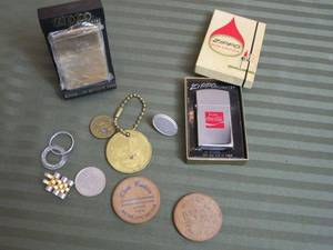 lot 367 image: SOLID BRASS EDINBURGH CASTLE ZIPPO, VINTAGE SLIM COKE ZIPPO &amp OTHER ITEMS