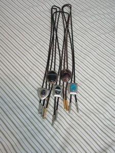 lot 374 image: 6 BOLO TIES WITH DIFFERENT STONES
