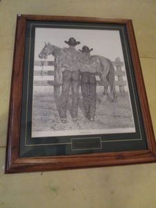 lot 425 image: FRIEND TO LEAN ON ARTWORK BY PAUL CAMERON SMITH, FRAMED
