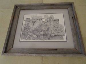 lot 168 image: VINTAGE FRAMED ARTWORK AT THE AUCTION BY MARILYN HAKE 1981 W UV LIGHT BLOCKING PROTECTIVE GLASS