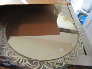 lot 211 image: VINTAGE MIRROR IN CARDBOARD, NO FRAME