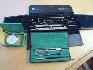 lot 142 image: PLAN &amp MEASURE HANGING SCALE, 2 SETS OF QUALITY DRAWING INSTRUMENTS, EVERYTHING MADE IN GERMANY