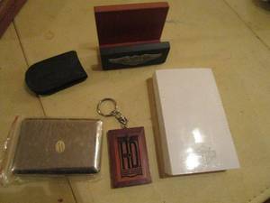 lot 218 image: ALL HARLEY DAVIDSON- BLACK MAGNETIC MONEY CLIP, BUSINESS CARD CASE &amp HOLDER, KEYCHAIN, STATIONARY
