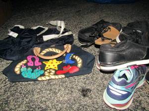 lot 27 image: Lot of womens handbags and shoes size 8