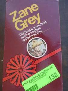 lot 132 image: Collection of 4 Zane Grey  books Majestys Ranch, Lost Wagon train, Wilderness Trek