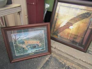 lot 189 image: ART - GOLDEN BRIDGE 24X 20 FRAMED  STRENGTH 26 X 26 FRAMED