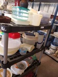 lot 25 image: Selection of tupperware and other plastic cannisters