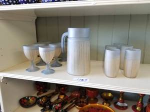 lot 137 image: Pitcher with matching glasses
