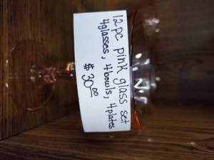 lot 156 image: 12 piece pink glass set