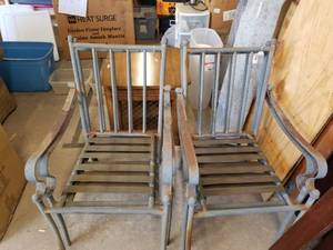 lot 173 image: vintage outside metal chairs - set of 4