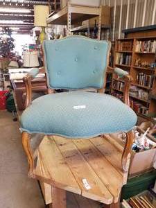 lot 184 image: vintage wood and cloth chair